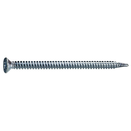 #10-16 x 3" Zinc Plated Steel Phillips Flat Head Self-Drilling Screws