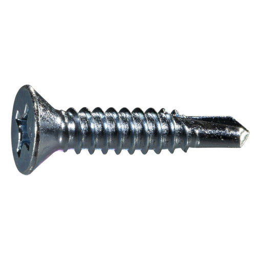 #14 x 1-1/4" Zinc Plated Steel Phillips Flat Head Self-Drilling Screws