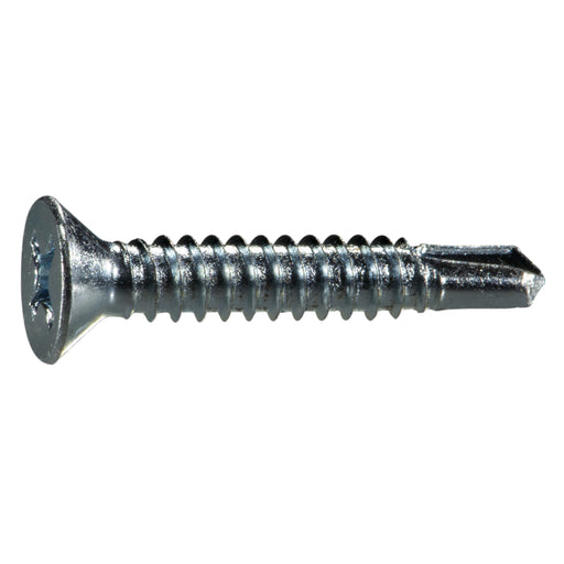 #14 x 1-1/2" Zinc Plated Steel Phillips Flat Head Self-Drilling Screws