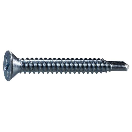 #14 x 2" Zinc Plated Steel Phillips Flat Head Self-Drilling Screws