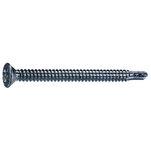 #14 x 3" Zinc Plated Steel Phillips Flat Head Self-Drilling Screws