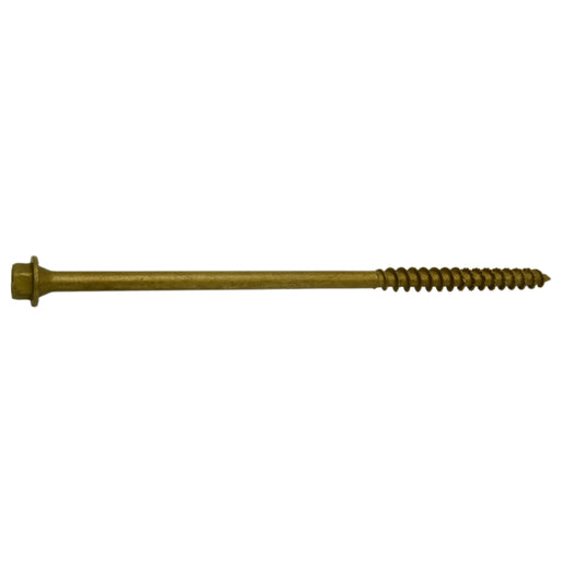 1/4" x 6" Tan XL1500 Coated Steel Coarse Thread Hex Washer Head Saberdrive Timber Screws