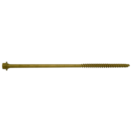 1/4" x 8" Tan XL1500 Coated Steel Coarse Thread Hex Washer Head Saberdrive Timber Screws