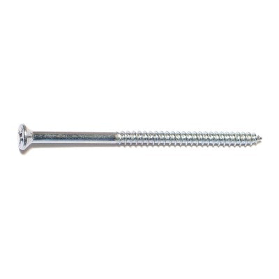 #8 x 3" Zinc Plated Steel Phillips Flat Head Wood Screws