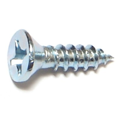 #10 x 3/4" Zinc Plated Steel Phillips Flat Head Wood Screws