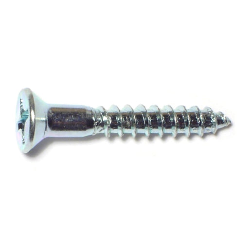 #10 x 1-1/4" Zinc Plated Steel Phillips Flat Head Wood Screws