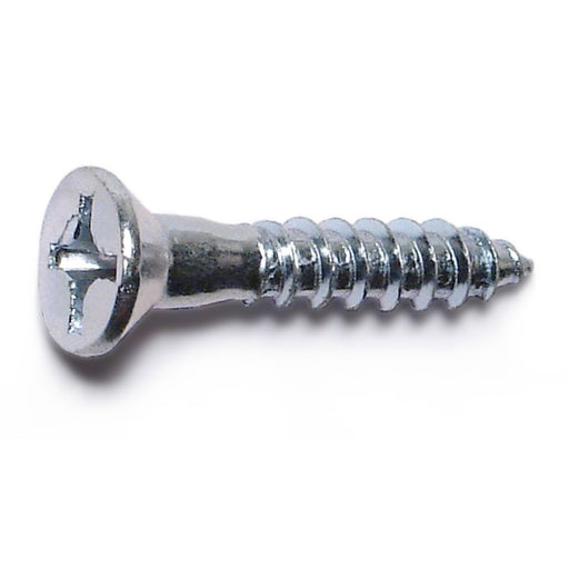 #12 x 1-1/4" Zinc Plated Steel Phillips Flat Head Wood Screws