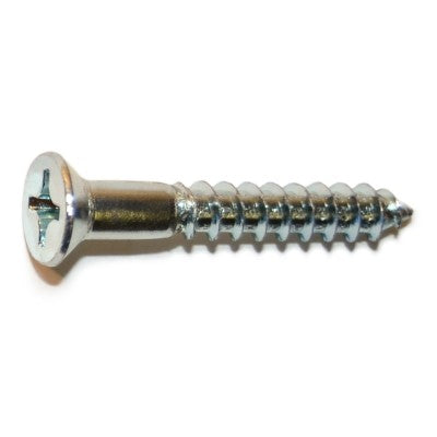 #12 x 1-1/2" Zinc Plated Steel Phillips Flat Head Wood Screws