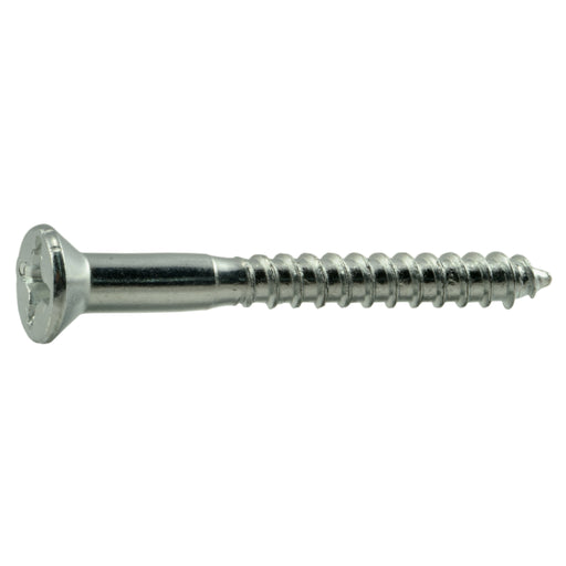 #12 x 2" Zinc Plated Steel Phillips Flat Head Wood Screws