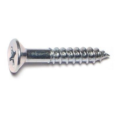 #14 x 1-1/2" Zinc Plated Steel Phillips Flat Head Wood Screws