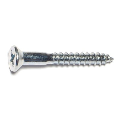 #14 x 2" Zinc Plated Steel Phillips Flat Head Wood Screws