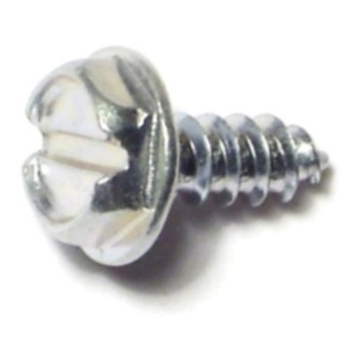 #6 x 3/8" Zinc Plated Steel Slotted Hex Washer Head Sheet Metal Screws