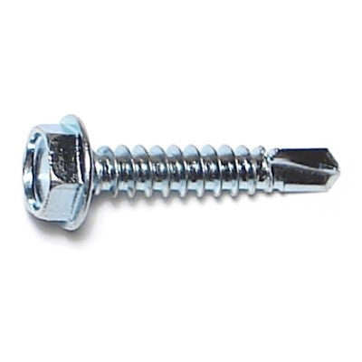 #10-16 x 1" Zinc Plated Steel Hex Washer Head Self-Drilling Screws