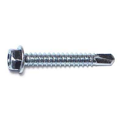 #12-14 x 1-1/2" Zinc Plated Steel Hex Washer Head Self-Drilling Screws