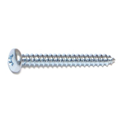 #6 x 1-1/4" Zinc Plated Steel Phillips Pan Head Sheet Metal Screws