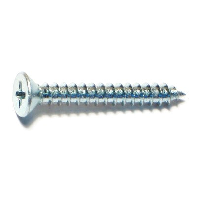 #8 x 1-1/4" Zinc Plated Steel Phillips Flat Head Sheet Metal Screws