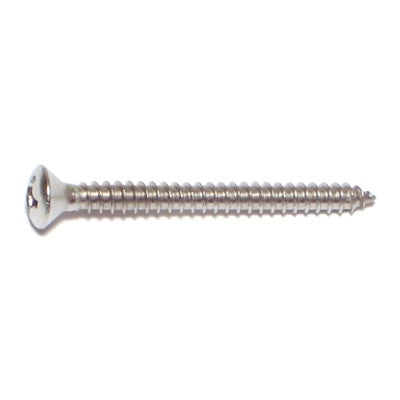 #6 x 1-1/2" 18-8 Stainless Steel Phillips Oval Head Sheet Metal Screws