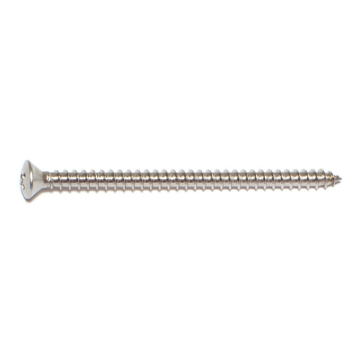 #10 x 3" 18-8 Stainless Steel Phillips Oval Head Sheet Metal Screws