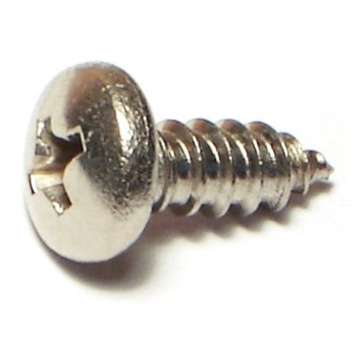 #10 x 1/2" 18-8 Stainless Steel Phillips Pan Head Sheet Metal Screws