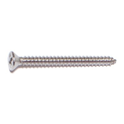 #6 x 1-1/2" 18-8 Stainless Steel Phillips Flat Head Sheet Metal Screws