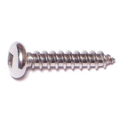 #10 x 1" 18-8 Stainless Steel Square Drive Pan Head Sheet Metal Screws