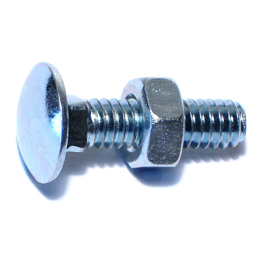 1/4"-20 x 1" Zinc Plated Grade 2 / A307 Steel Coarse Thread Carriage Bolts