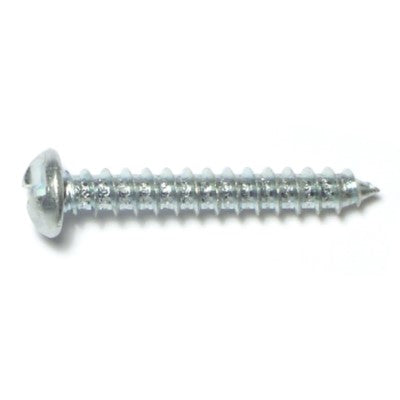 #12 x 1-1/2" Zinc Plated Steel One-Way Slotted Pan Head Sheet Metal Screws