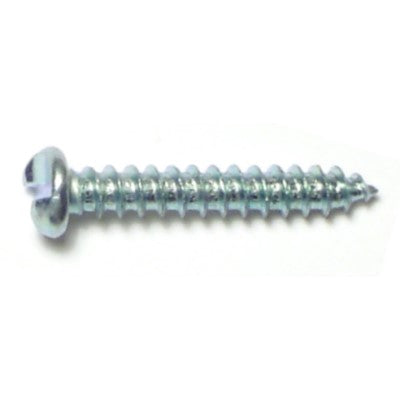 #8 x 1" Zinc Plated Steel One-Way Slotted Pan Head Sheet Metal Screws