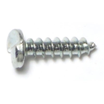 #10 x 3/4" Zinc Plated Steel One-Way Slotted Pan Head Sheet Metal Screws