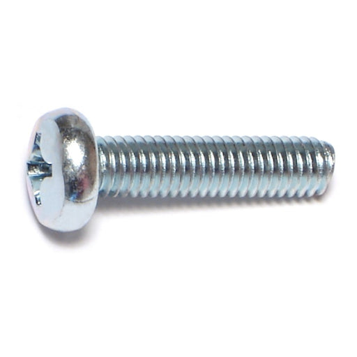 6mm-1.0 x 25mm Zinc Plated Class 4.8 Steel Coarse Thread Phillips Pan Head Machine Screws