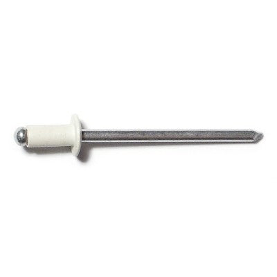 1/8" x 9/32" White Aluminum Dome Head Rivets