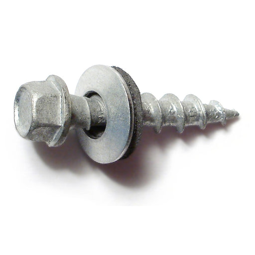 #10 x 1" Galvanized Steel Hex Washer Head Type 17 Pole Barn Self-Drilling Screws