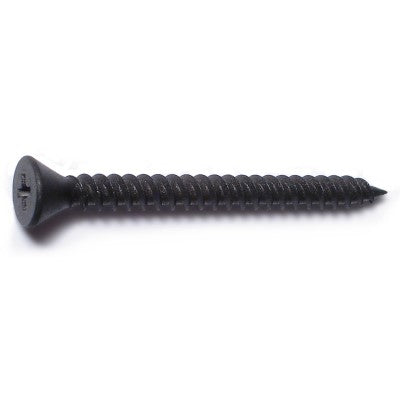 #6 x 1-5/8" Black Phosphate Steel Fine Thread Phillips Trim Head Drywall Screws