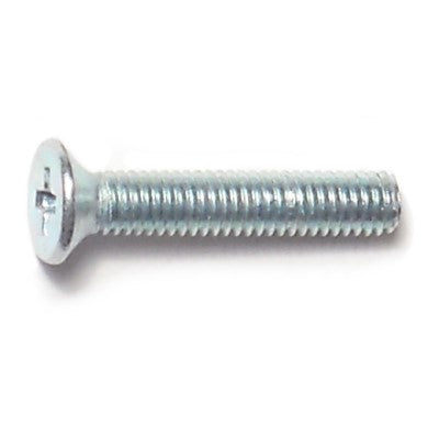 3mm-0.5 x 16mm Zinc Plated Class 4.8 Steel Coarse Thread Phillips Flat Head Machine Screws