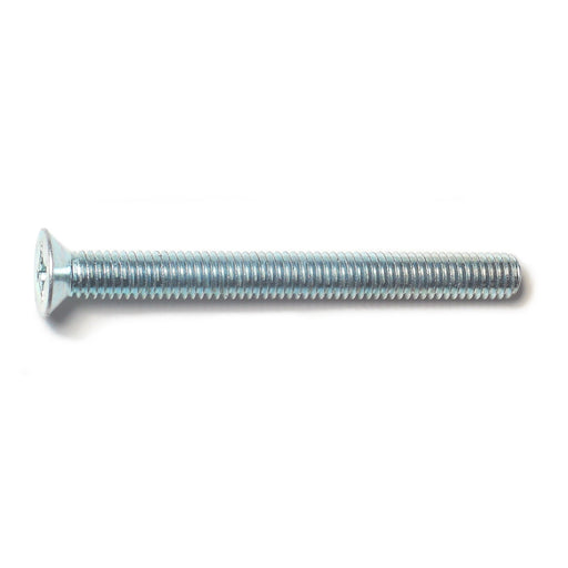 6mm-1.0 x 60mm Zinc Plated Class 4.8 Steel Coarse Thread Phillips Flat Head Machine Screws