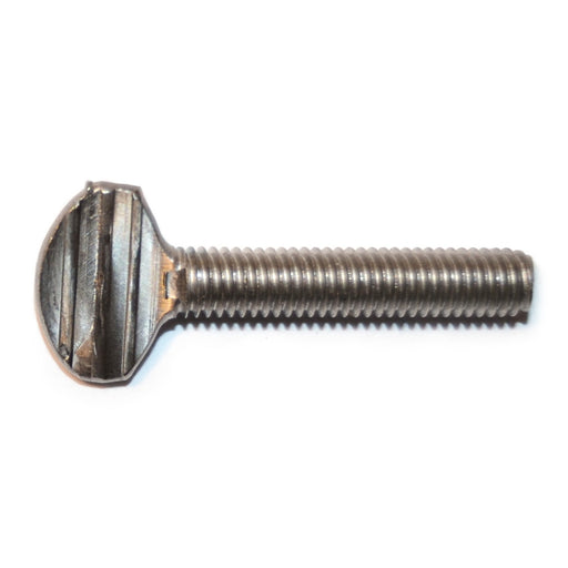 #10-32 x 1" 18-8 Stainless Steel Fine Thread Spade Head Thumb Screws