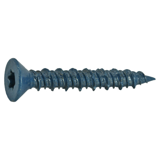 1/4" x 1-3/4" Blue Ruspert Coated Steel Star Drive Flat Head TorqueMaster Masonry Screws