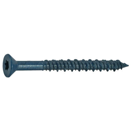 1/4" x 2-3/4" Blue Ruspert Coated Steel Star Drive Flat Head TorqueMaster Masonry Screws