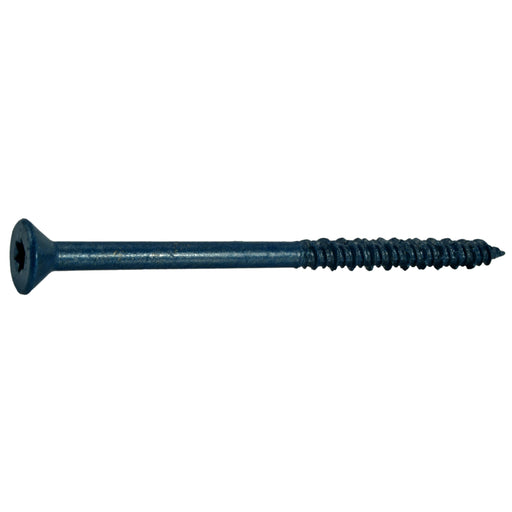 1/4" x 4" Blue Ruspert Coated Steel Star Drive Flat Head TorqueMaster Masonry Screws