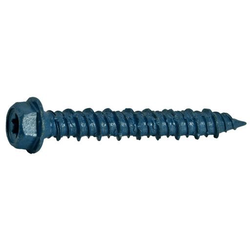 1/4" x 1-3/4" Blue Ruspert Coated Steel Star Drive Hex Washer Head TorqueMaster Masonry Screws