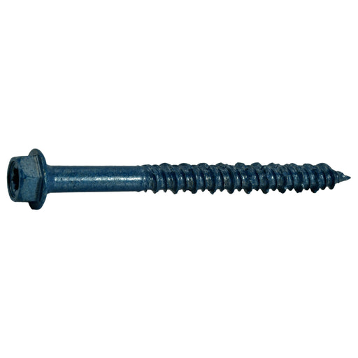 1/4" x 2-3/4" Blue Ruspert Coated Steel Star Drive Hex Washer Head TorqueMaster Masonry Screws