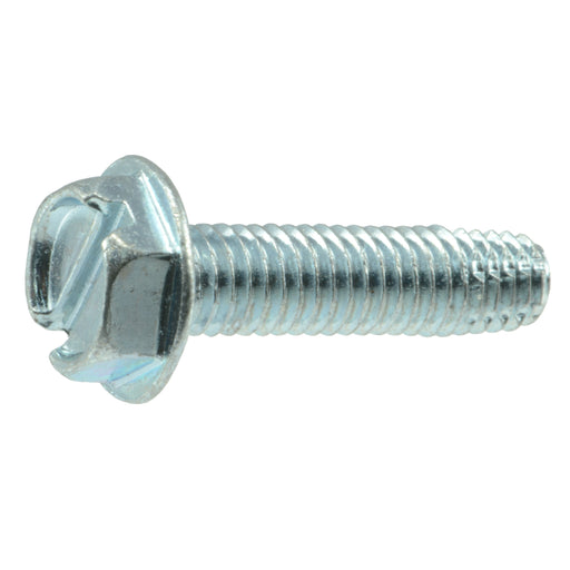 #10-32 x 3/4" Zinc Plated Steel Fine Thread Hex Head Type F Sheet Metal Screws