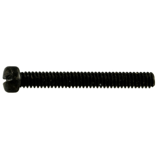 #0-80 x 1/2" Black Oxide Steel Fine Thread Slotted Fillister Head Gun Screws