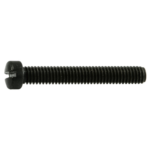 #6-40 x 1" Black Oxide Steel Fine Thread Slotted Fillister Head Gun Screws