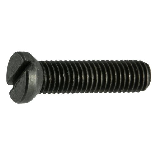 #6-48 x 1/2" Black Oxide Steel Fine Thread Slotted Oval Head Gun Screws