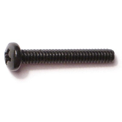 #6-32 x 1" Black Oxide Steel Coarse Thread Phillips Pan Head Machine Screws