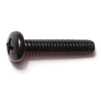 #10-24 x 1" Black Oxide Steel Coarse Thread Phillips Pan Head Machine Screws