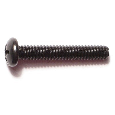 #10-24 x 1-1/4" Black Oxide Steel Coarse Thread Phillips Pan Head Machine Screws