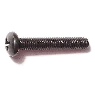 #10-32 x 1-1/4" Black Oxide Steel Fine Thread Phillips Pan Head Machine Screws