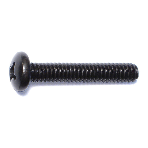 1/4"-20 x 1-1/2" Black Oxide Steel Coarse Thread Phillips Pan Head Machine Screws